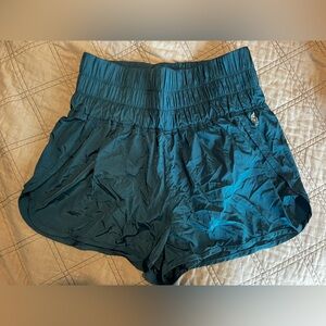 FREE PEOPLE FP MOVEMENT BLUE HIGH WAISTED SHORTS SZ LARGE